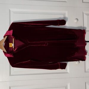 Ruby Rd. Womens Red Velvet Tunic Size LG Dark Romantic Vamp Holiday Whimsigoth